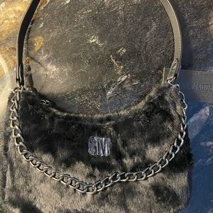 Steve Madden Black Bpaula Fur Shoulder Bag